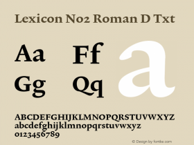 Lexicon No2 Roman D Txt 001.000 Font Sample