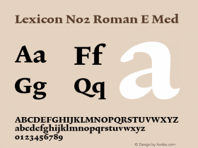 Lexicon No2 Roman E Med 001.000 Font Sample