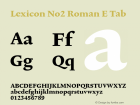 Lexicon No2 Roman E Tab 001.000 Font Sample