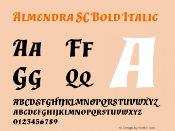 Almendra SC Bold Italic Version 1.003图片样张