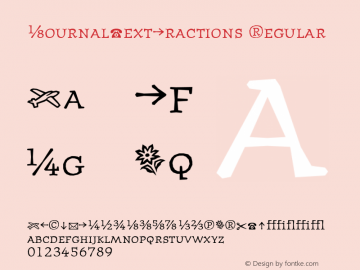 JournalTextFractions Regular Macromedia Fontographer 4.1 12/21/96图片样张