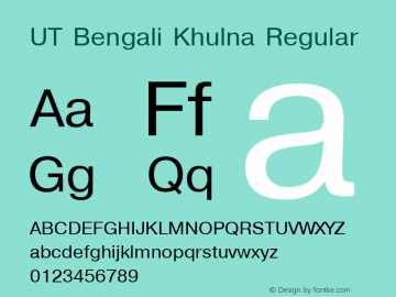 UT Bengali Khulna Regular Version 1.00图片样张