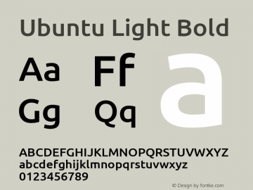 Ubuntu Light Bold Version 0.80 Font Sample