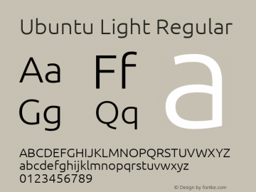 Ubuntu Light Regular 0.83 Font Sample