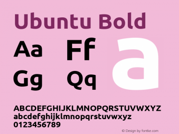 Ubuntu Bold Version 0.68 Font Sample
