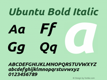 Ubuntu Bold Italic 0.83图片样张