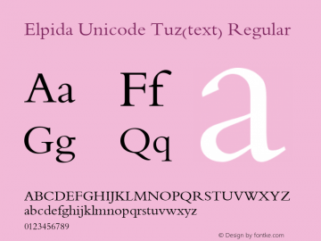 Elpida Unicode Tuz(text) Regular Version 2.51图片样张