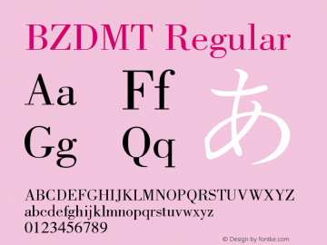 BZDMT Regular 1.00 Font Sample