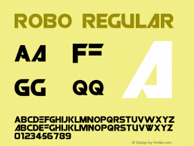 ROBO Regular Macromedia Fontographer 4.1 7/3/98 Font Sample