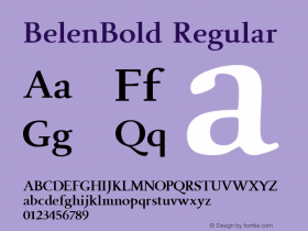 BelenBold Regular Macromedia Fontographer 4.1.5 7/29/02 Font Sample
