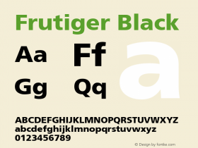 Frutiger Black Macromedia Fontographer 4.1 9/19/98 Font Sample