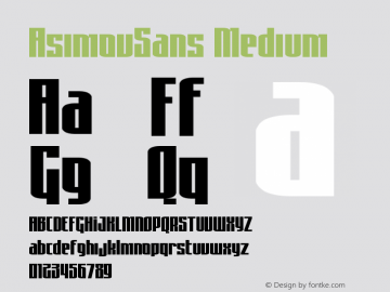 AsimovSans Medium Version 001.000 Font Sample