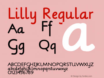 Lilly Regular Version 001.000 Font Sample