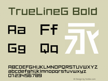 TrueLineG Bold 97.08.19 Visual Design Laboratory, Inc. Version 1.00TT Font Sample