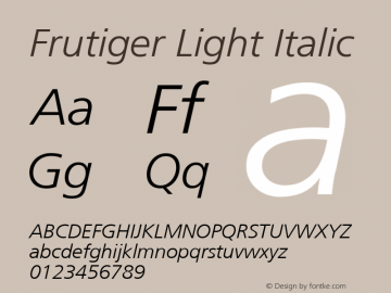 Frutiger Light Italic 001.002图片样张