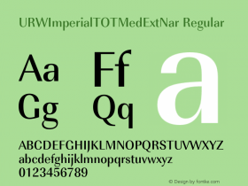 URWImperialTOTMedExtNar Regular Version 1.000;PS 1.05;Core 1.0.35 Font Sample