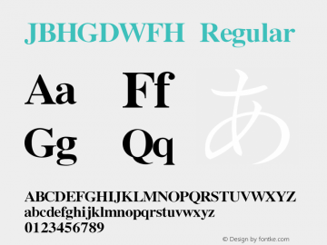 JBHGDWFH Regular V4.0 Font Sample