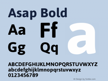 Asap Bold Version 1.001 Font Sample