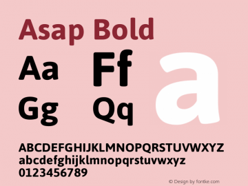 Asap Bold Version 1.001 Font Sample