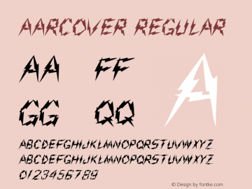 Aarcover Regular Altsys Fontographer 3.5  7/30/92图片样张
