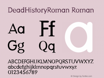 DeadHistoryRoman Roman Version 1.00 Font Sample