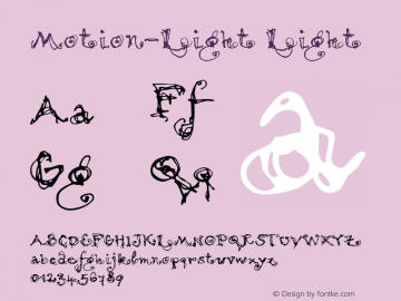 Motion-Light Light Version 1.00 Font Sample
