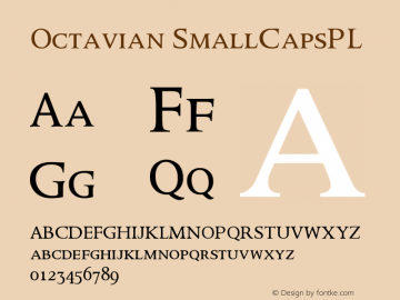 Octavian SmallCapsPL Version 001.000 Font Sample