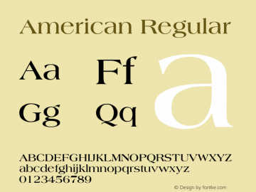 American Regular Unknown Font Sample