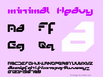 minimal Heavy Version 0.8 Font Sample