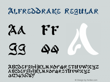 AlfredDrake Regular Altsys Fontographer 4.0.3 22.05.1994 Font Sample