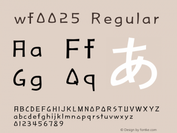 wf0025 Regular webfont:wf0051:0001图片样张