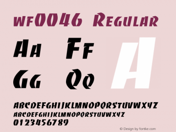 wf0046 Regular webfont:wf0051:0001 Font Sample