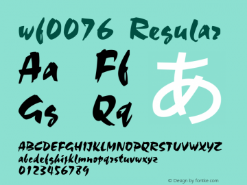 wf0076 Regular webfont:wf0051:0001 Font Sample