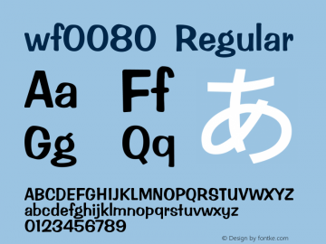 wf0080 Regular webfont:wf0051:0001 Font Sample