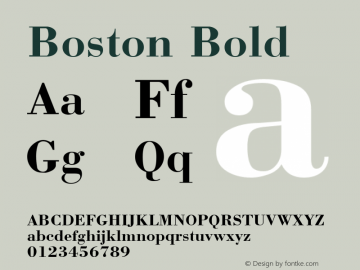 Boston Bold (C)opyright 1992 W.S.I.  3/02/92 Font Sample