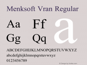 Menksoft Vran Regular V 1.00 Font Sample