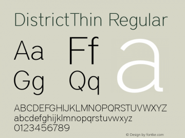 DistrictThin Regular 001.000 Font Sample