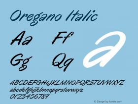 Oregano Italic Version 1.000图片样张