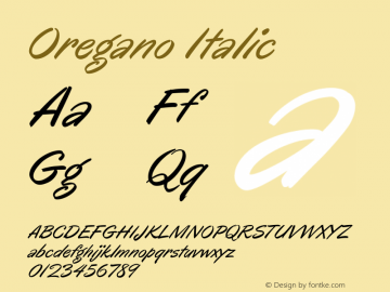 Oregano Italic Version 1.000图片样张