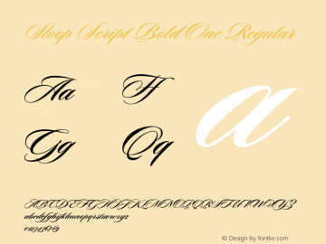 Sloop Script Bold One Regular Macromedia Fontographer 4.1 16.05.2003 Font Sample