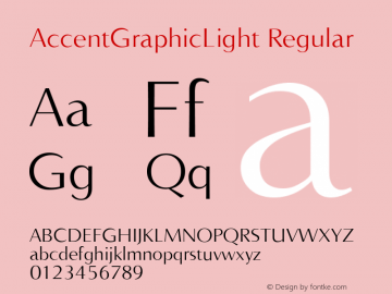 AccentGraphicLight Regular 001.000 Font Sample
