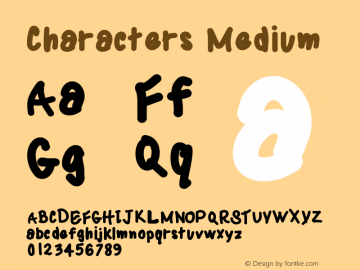 Characters Medium Version 001.000 Font Sample