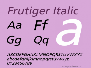 Frutiger Italic 1.1图片样张