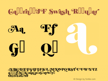 CabernetJF Swash Regular Macromedia Fontographer 4.1.4 6/12/03 Font Sample