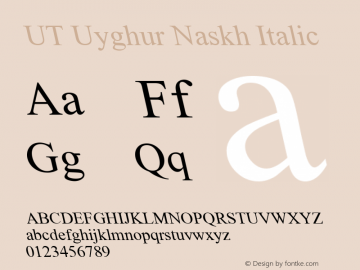 UT Uyghur Naskh Italic Version 1.00图片样张