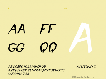 Cavemann Italic Converted from D:\TRUETYPE\CAVEMANN.TF1 by ALLTYPE Font Sample