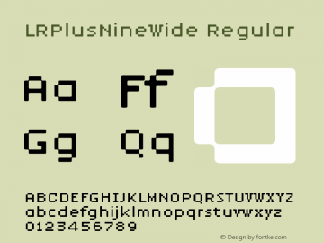LRPlusNineWide Regular Version 1.0 Font Sample