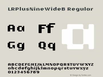 LRPlusNineWideB Regular Version 1.0 Font Sample