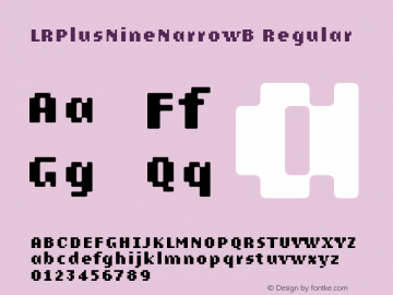 LRPlusNineNarrowB Regular Version 1.0 Font Sample