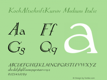 KochAltschriftKursiv Medium Italic 1.0 2003-10-19图片样张